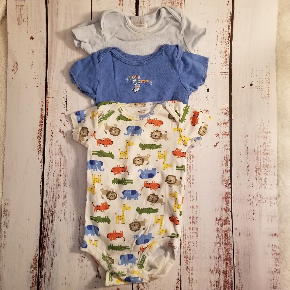 Three 9 months Cute Onesies